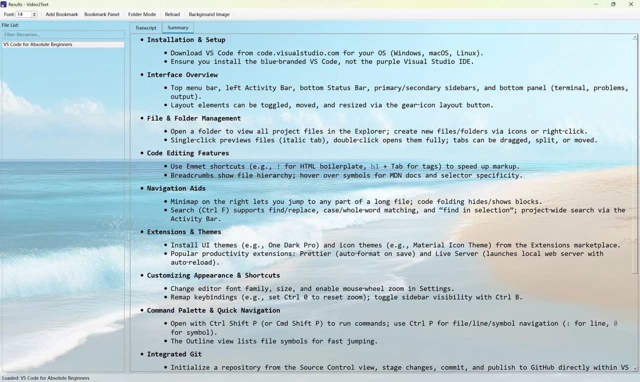 View summary in Markdown format